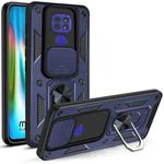 For Motorola Moto G9 Play Sliding Camera Cover Design TPU+PC Protective Case(Blue)
