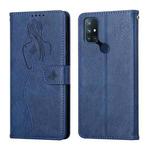 For OnePlus Nord 10 5G Beauty Girl Embossing Pattern Horizontal Flip Leather Case with Holder & Card Slot & Wallet & Photo Frame(Blue)