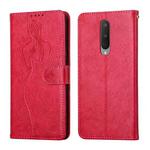 For OnePlus 8 Beauty Girl Embossing Pattern Horizontal Flip Leather Case with Holder & Card Slot & Wallet & Photo Frame(Red)