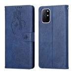 For OnePlus 8T Beauty Girl Embossing Pattern Horizontal Flip Leather Case with Holder & Card Slot & Wallet & Photo Frame(Blue)