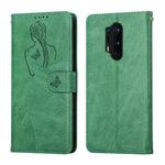 For OnePlus 8 Pro Beauty Girl Embossing Pattern Horizontal Flip Leather Case with Holder & Card Slot & Wallet & Photo Frame(Green)