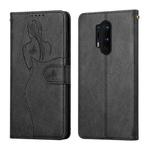 For OnePlus 8 Pro Beauty Girl Embossing Pattern Horizontal Flip Leather Case with Holder & Card Slot & Wallet & Photo Frame(Black)