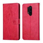 For OnePlus 8 Pro Beauty Girl Embossing Pattern Horizontal Flip Leather Case with Holder & Card Slot & Wallet & Photo Frame(Red)