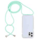 For iPhone 13 Pro Max Transparent Acrylic Airbag Shockproof Phone Protective Case with Lanyard (Mint Green)