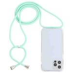 For iPhone 13 Pro Transparent Acrylic Airbag Shockproof Phone Protective Case with Lanyard (Mint Green)