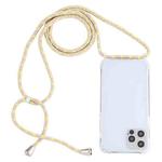 For iPhone 13 Pro Transparent Acrylic Airbag Shockproof Phone Protective Case with Lanyard (Yellow Pink Grey)
