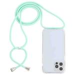 For iPhone 13 Transparent Acrylic Airbag Shockproof Phone Protective Case with Lanyard(Mint Green)