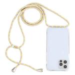 For iPhone 13 Transparent Acrylic Airbag Shockproof Phone Protective Case with Lanyard(Yellow Pink Grey)