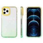 For iPhone 12 mini Candy Gradient Flat Surface TPU + PC Shockproof Case (Green Yellow)