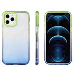 For iPhone 12 mini Candy Gradient Flat Surface TPU + PC Shockproof Case (Blue Green)