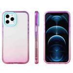 For iPhone 12 Pro Max Candy Gradient Flat Surface TPU + PC Shockproof Case(Pink Purple)