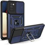 For Samsung Galaxy A02s Sliding Camera Cover Design TPU+PC Protective Case(Blue)