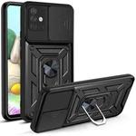 For Samsung Galaxy A71 Sliding Camera Cover Design TPU+PC Protective Case(Black)