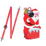 For Xiaomi Redmi Note 9 5G Christmas Series Silicone Shockproof Case with Neck Lanyard(Santa Claus)