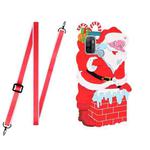 For OPPO A53 Christmas Series TPU Shockproof Case with Neck Lanyard(Santa Claus)