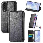 For Huawei nova 8 SE Youth Blooming Mandala Embossed Pattern Magnetic Horizontal Flip Leather Case with Holder & Card Slots & Wallet(Black)