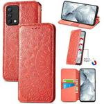 For OPPO Realme GT Master Blooming Mandala Embossed Pattern Magnetic Horizontal Flip Leather Case with Holder & Card Slots & Wallet(Orange)