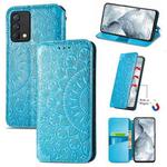 For OPPO Realme GT Master Blooming Mandala Embossed Pattern Magnetic Horizontal Flip Leather Case with Holder & Card Slots & Wallet(Blue)