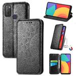 For Alcatel 1S (2021) Blooming Mandala Embossed Pattern Magnetic Horizontal Flip Leather Case with Holder & Card Slots & Wallet(Black)
