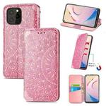 For Oukitel C21 Pro Blooming Mandala Embossed Pattern Magnetic Horizontal Flip Leather Case with Holder & Card Slots & Wallet(Pink)