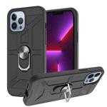 For iPhone 13 Pro War-god Armor TPU + PC Shockproof Magnetic Protective Case with Ring Holder (Black)