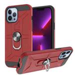 For iPhone 13 Pro War-god Armor TPU + PC Shockproof Magnetic Protective Case with Ring Holder (Red)