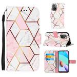 For Xiaomi Redmi 10 Marble Stitching Horizontal Flip PU Leather Case with Holder & Card Slots & Wallet & Lanyard(Pink White)