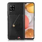 For Samsung Galaxy A42 5G Litchi Texture Silicone + PC + PU Leather Back Cover Shockproof Case with Card Slot(Black)