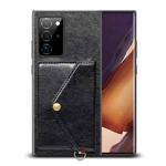 For Samsung Galaxy Note20 Ultra Litchi Texture Silicone + PC + PU Leather Back Cover Shockproof Case with Card Slot(Black)