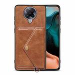 For Xiaomi Redmi K30 Pro Litchi Texture Silicone + PC + PU Leather Back Cover Shockproof Case with Card Slot(Brown)