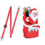 For Samsung Galaxy S20 FE Christmas Series Silicone Shockproof Case with Neck Lanyard(Santa Claus)