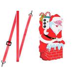 For Samsung Galaxy A52 5G / 4G Christmas Series Silicone Shockproof Case with Neck Lanyard(Santa Claus)