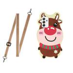 For Samsung Galaxy A32 5G Christmas Series Silicone Shockproof Case with Neck Lanyard(Elk)