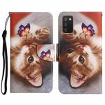 For Samsung Galaxy A02s EU Edition Painted Pattern Horizontal Flip Leather Case with Holder & Card Slot & Wallet(Butterfly Cat)