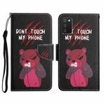 For Samsung Galaxy A02s EU Edition Painted Pattern Horizontal Flip Leather Case with Holder & Card Slot & Wallet(Red Bear)