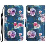 For Samsung Galaxy A10 / M10 Painted Pattern Horizontal Flip Leather Case with Holder & Card Slot & Wallet(Fluorescent Rose)