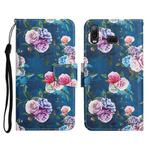 For Samsung Galaxy A10s Painted Pattern Horizontal Flip Leather Case with Holder & Card Slot & Wallet(Fluorescent Rose)