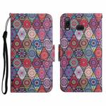 For Samsung Galaxy A10s Painted Pattern Horizontal Flip Leather Case with Holder & Card Slot & Wallet(Rhombus Kaleidoscope)