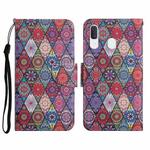 For Samsung Galaxy A20 / A30 Painted Pattern Horizontal Flip Leather Case with Holder & Card Slot & Wallet(Rhombus Kaleidoscope)
