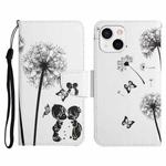 For iPhone 13 Painted Pattern Horizontal Flip Leather Case with Holder & Card Slot & Wallet(Dandelion)