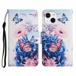 For iPhone 13 mini Painted Pattern Horizontal Flip Leather Case with Holder & Card Slot & Wallet (Purple Butterfly)