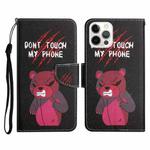 For iPhone 12 Pro Max Painted Pattern Horizontal Flip Leather Case with Holder & Card Slot & Wallet(Red Bear)