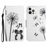 For iPhone 12 / 12 Pro Painted Pattern Horizontal Flip Leather Case with Holder & Card Slot & Wallet(Dandelion)