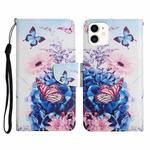 For iPhone 12 mini Painted Pattern Horizontal Flip Leather Case with Holder & Card Slot & Wallet (Purple Butterfly)