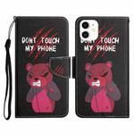 For iPhone 12 mini Painted Pattern Horizontal Flip Leather Case with Holder & Card Slot & Wallet (Red Bear)