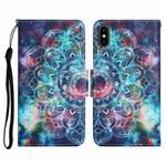 For iPhone XS Max Painted Pattern Horizontal Flip Leather Case with Holder & Card Slot & Wallet(Starry Mandala)