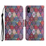 For iPhone XS Max Painted Pattern Horizontal Flip Leather Case with Holder & Card Slot & Wallet(Prismatic Kaleidoscope)