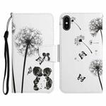 For iPhone XS Max Painted Pattern Horizontal Flip Leather Case with Holder & Card Slot & Wallet(Dandelion)