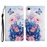 For iPhone XR Painted Pattern Horizontal Flip Leather Case with Holder & Card Slot & Wallet(Purple Butterfly)