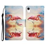 For iPhone XR Painted Pattern Horizontal Flip Leather Case with Holder & Card Slot & Wallet(Flamingo)